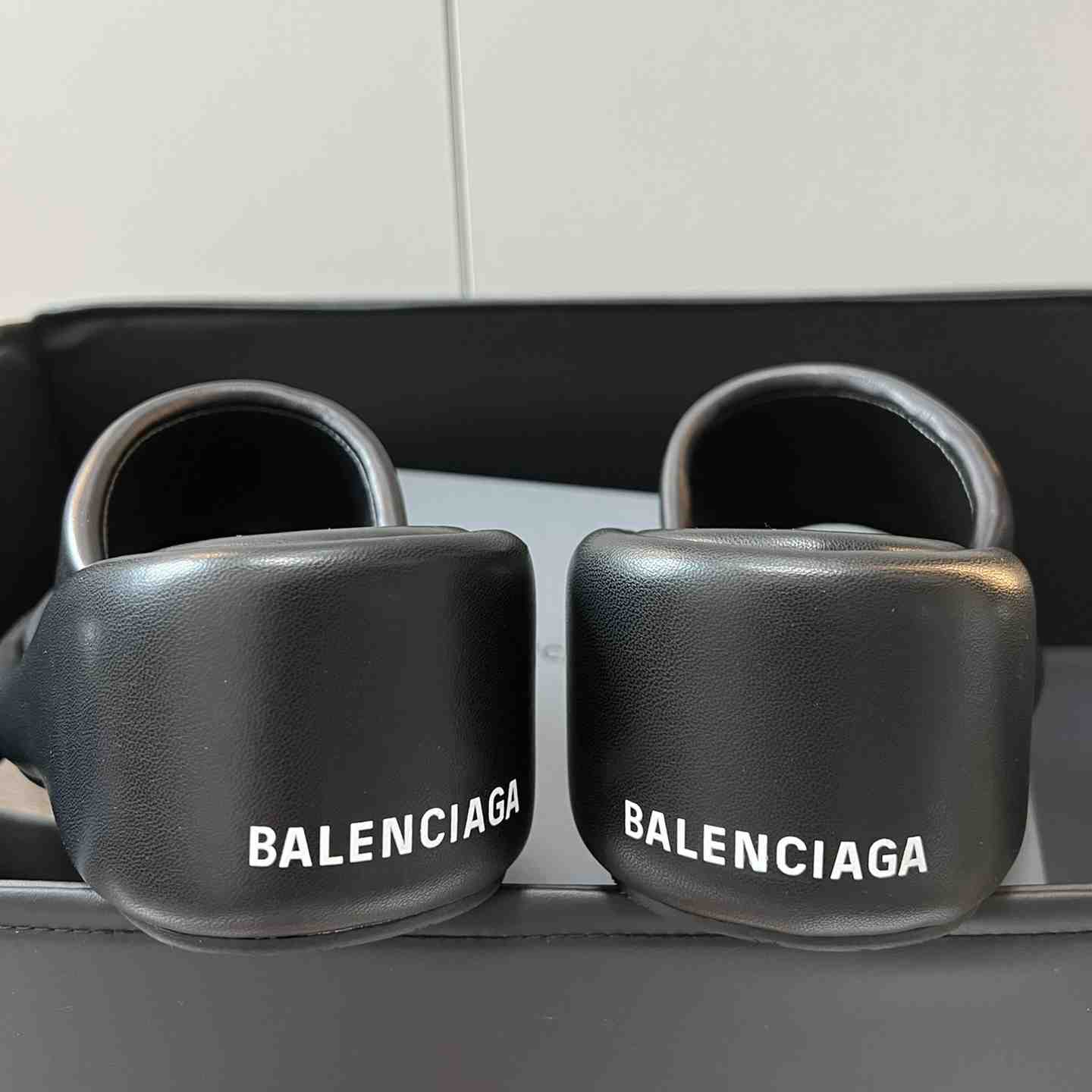 Balenciaga Black Rise Wedge Sandals - DopestKickz