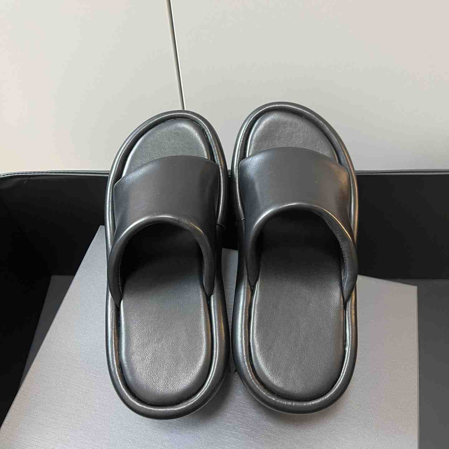 Balenciaga Black Rise Wedge Sandals - DopestKickz