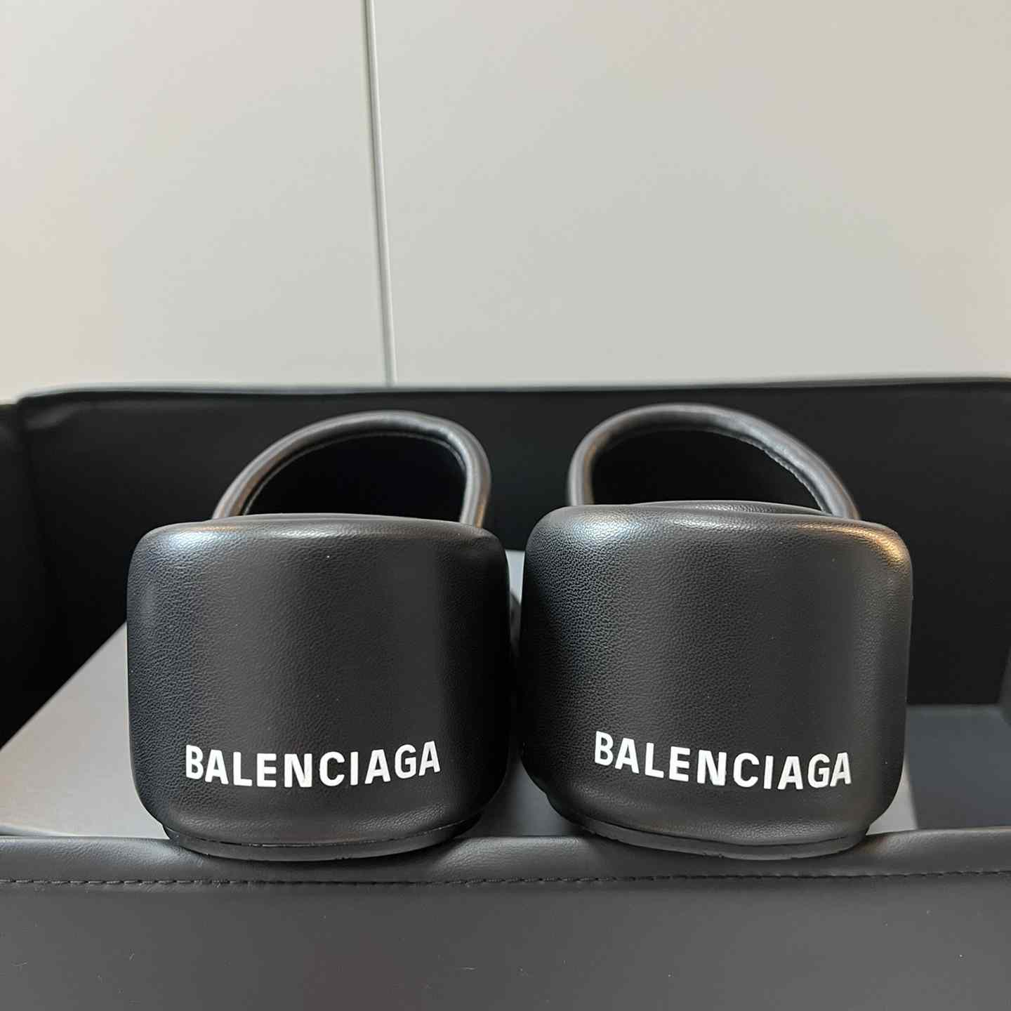 Balenciaga Black Rise Wedge Sandals - DopestKickz