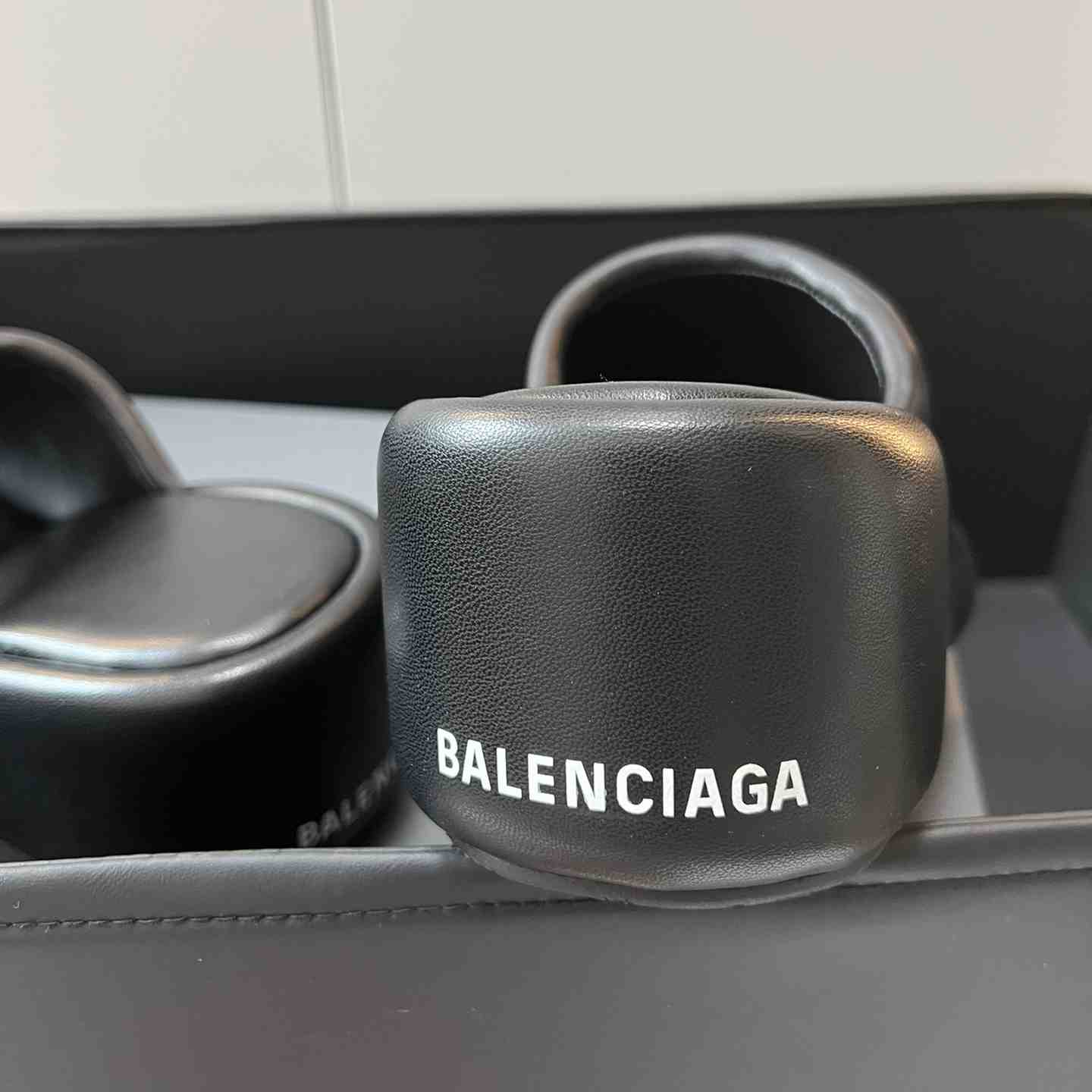 Balenciaga Black Rise Wedge Sandals - DopestKickz