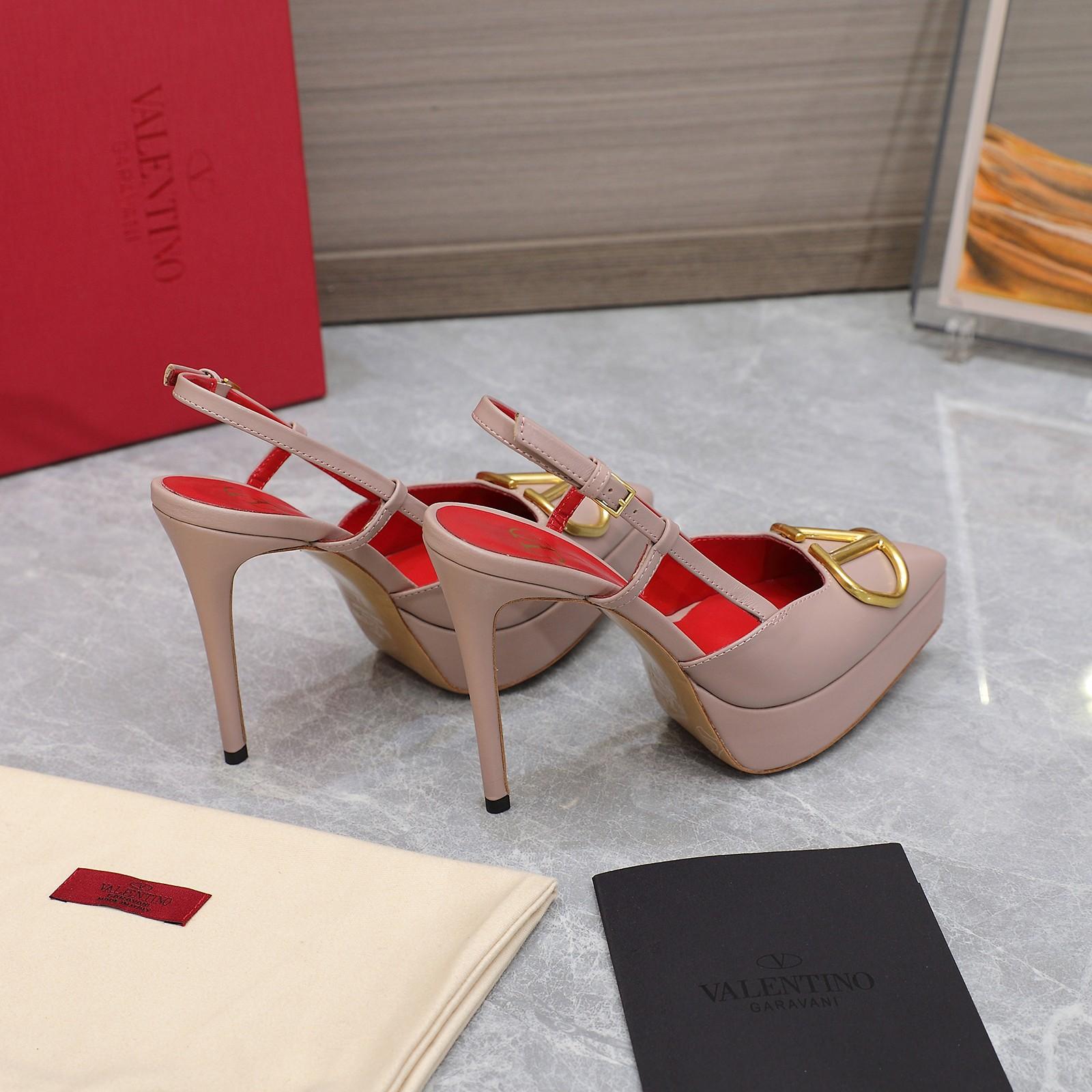 Valenti  VLogo Signature Calfskin Slingback Platform Pump - DopestKickz