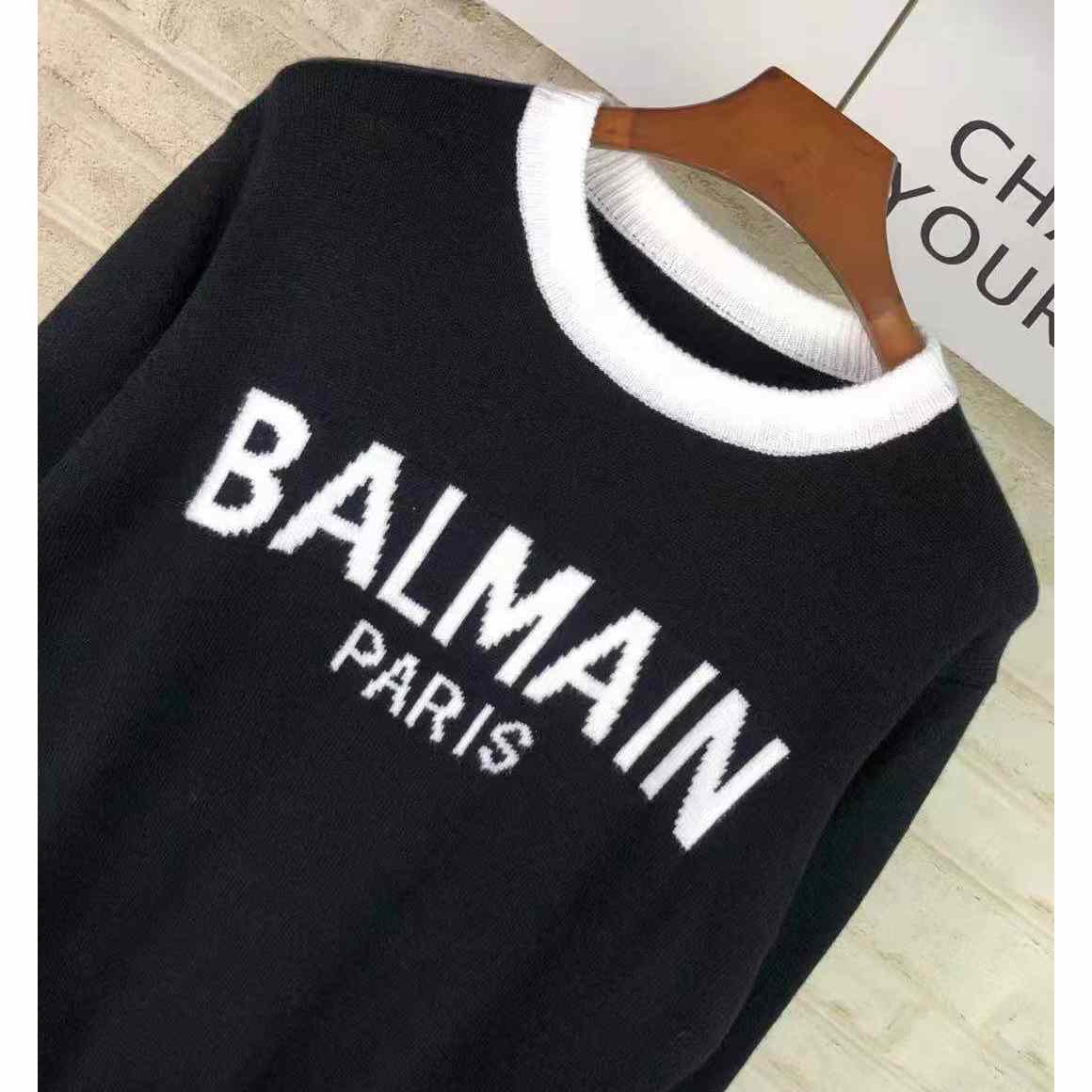 Balmain Wool Jumper With Balmain Logo - DopestKickz