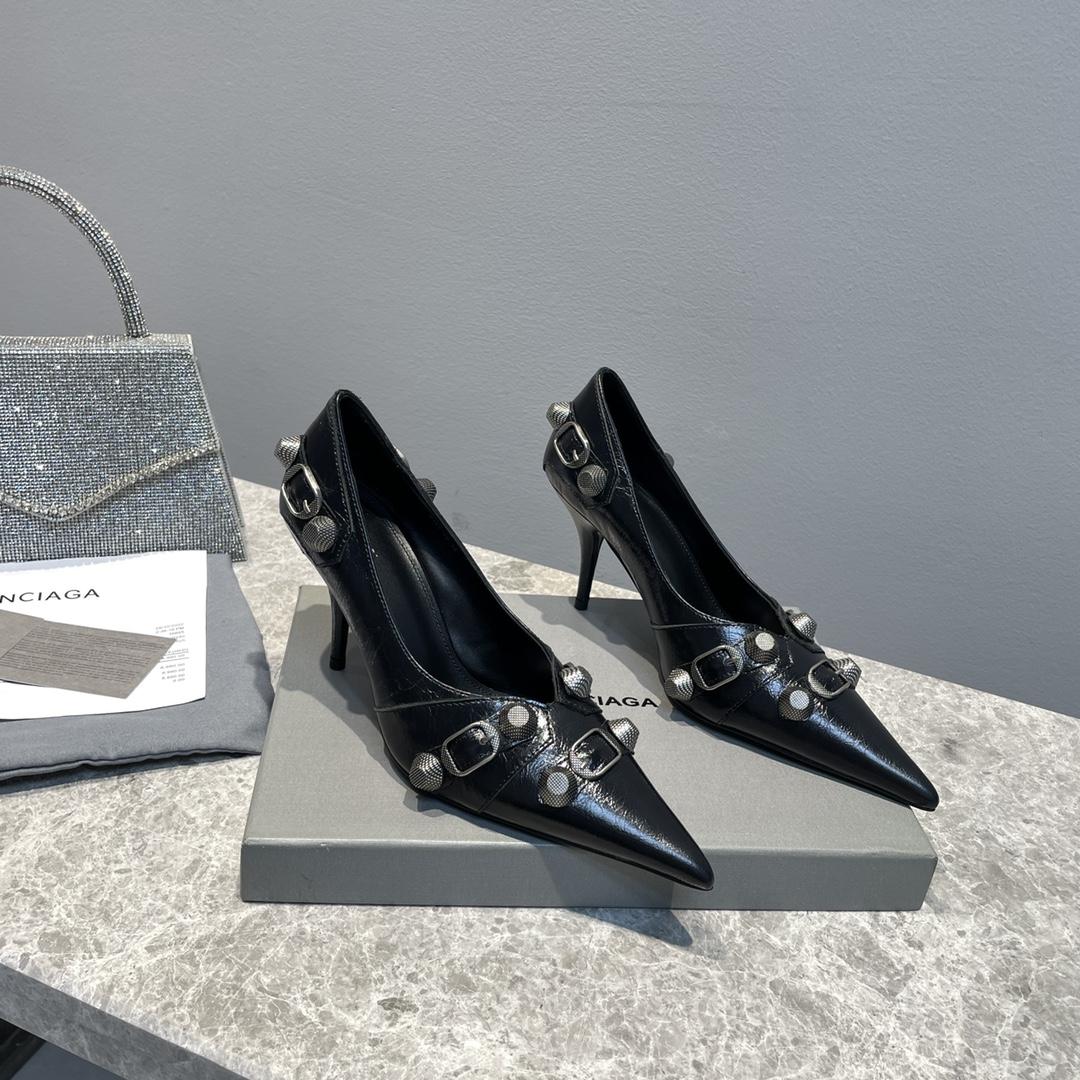 Balenciaga Cagole 90mm Pump In Black - DopestKickz