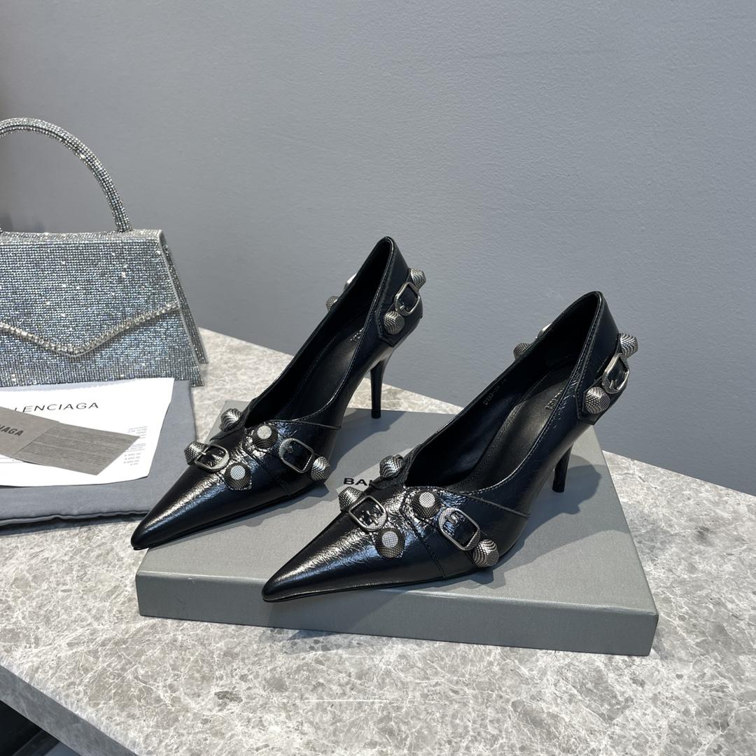 Balenciaga Cagole 90mm Pump In Black - DopestKickz
