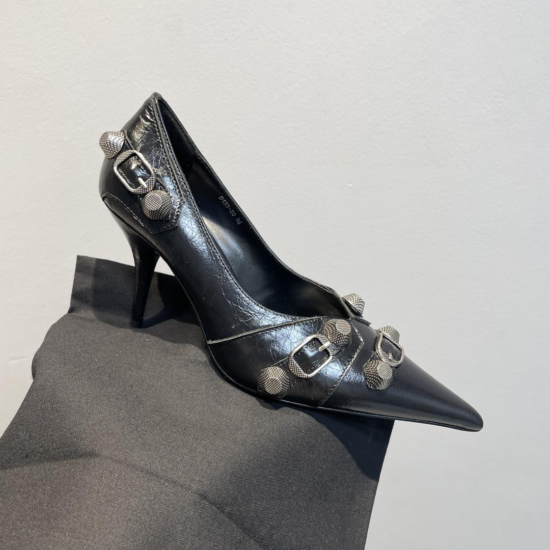 Balenciaga Cagole 90mm Pump In Black - DopestKickz