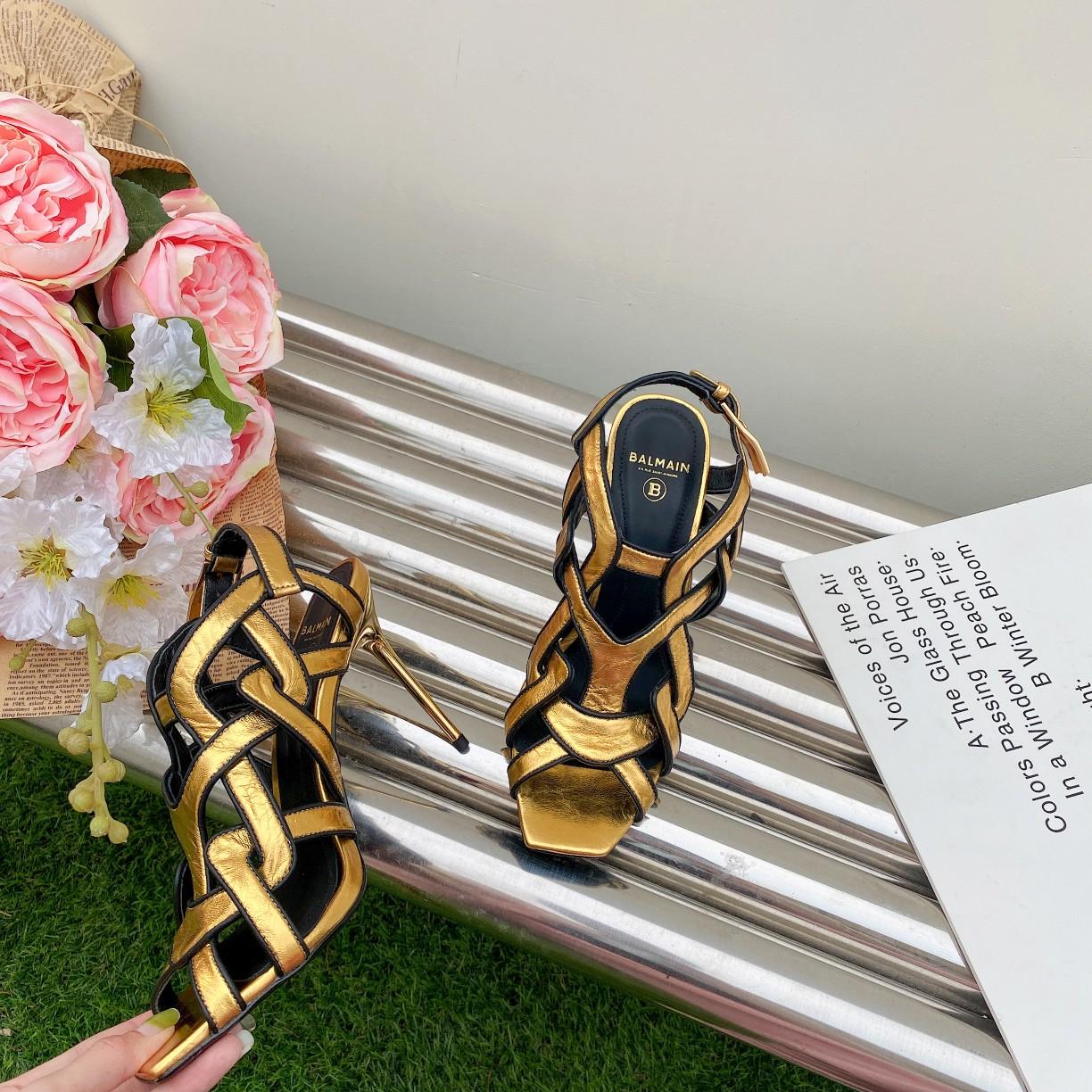 Balmain Suede Urania Sandals—Heel height：105mm - DopestKickz
