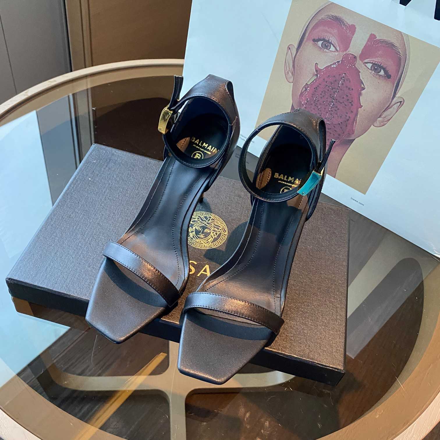 Balmain Leather Uma Sandals - DopestKickz