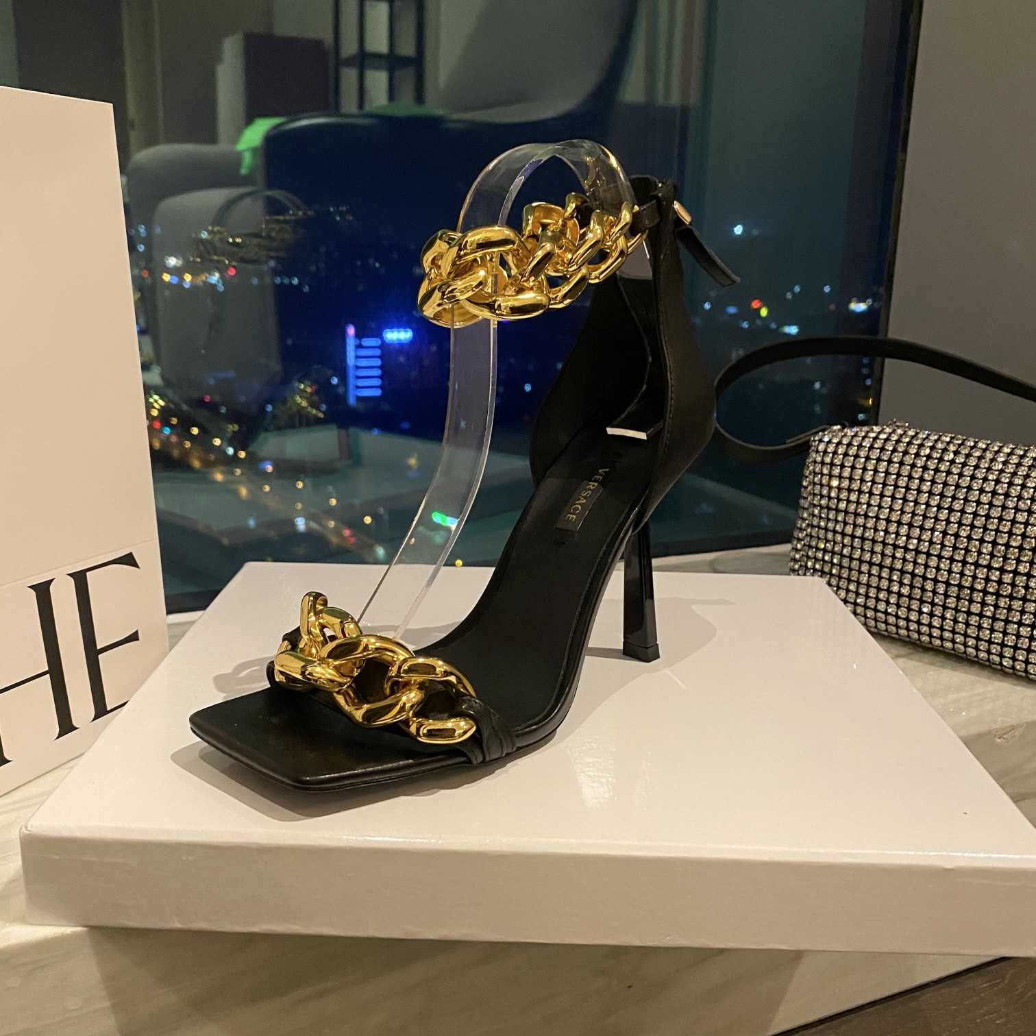 Versace Medusa Chain High Heel Sandals - DopestKickz