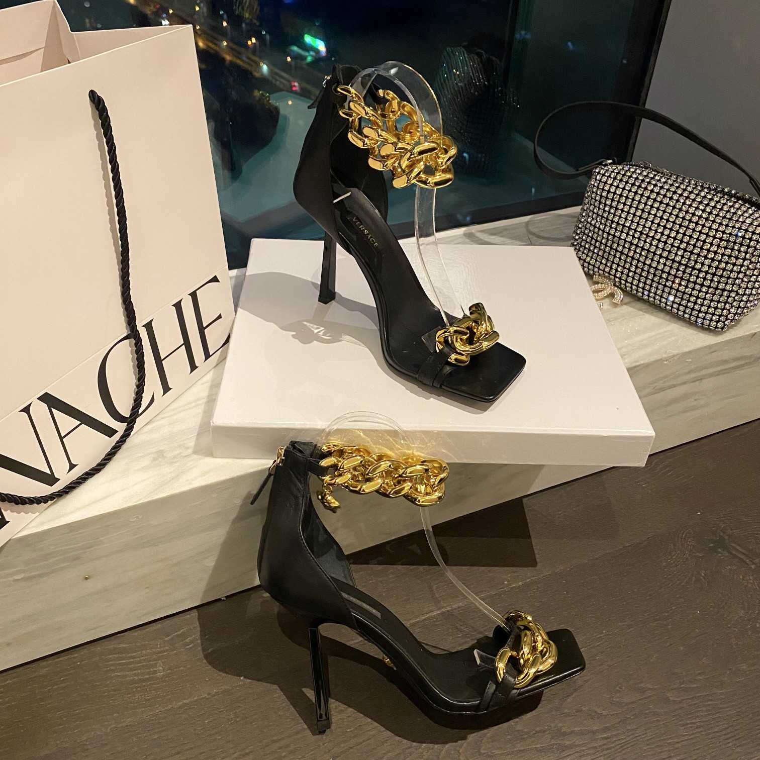 Versace Medusa Chain High Heel Sandals - DopestKickz