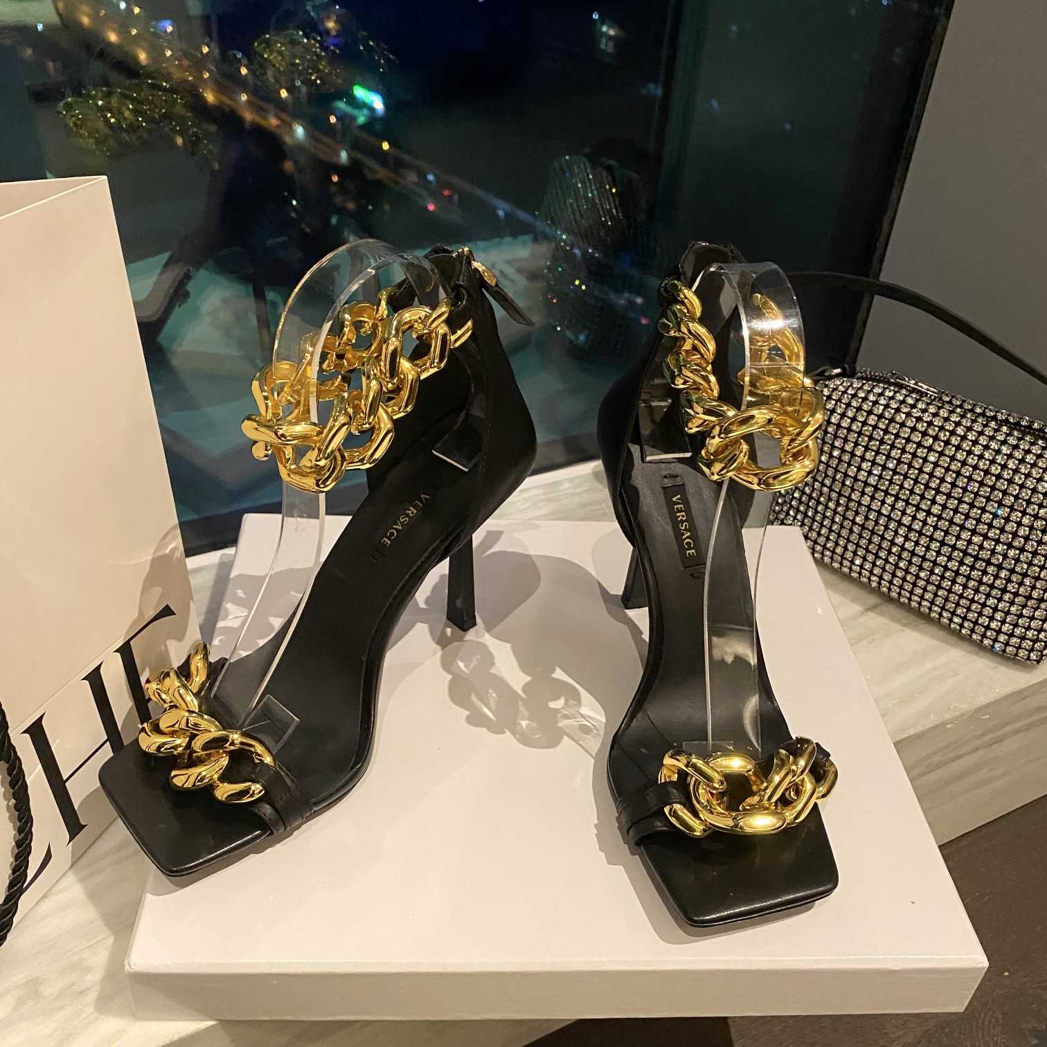 Versace Medusa Chain High Heel Sandals - DopestKickz