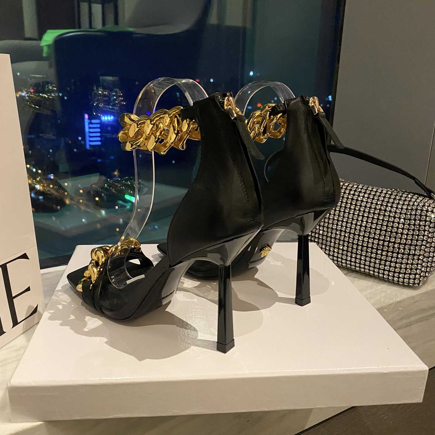 Versace Medusa Chain High Heel Sandals - DopestKickz