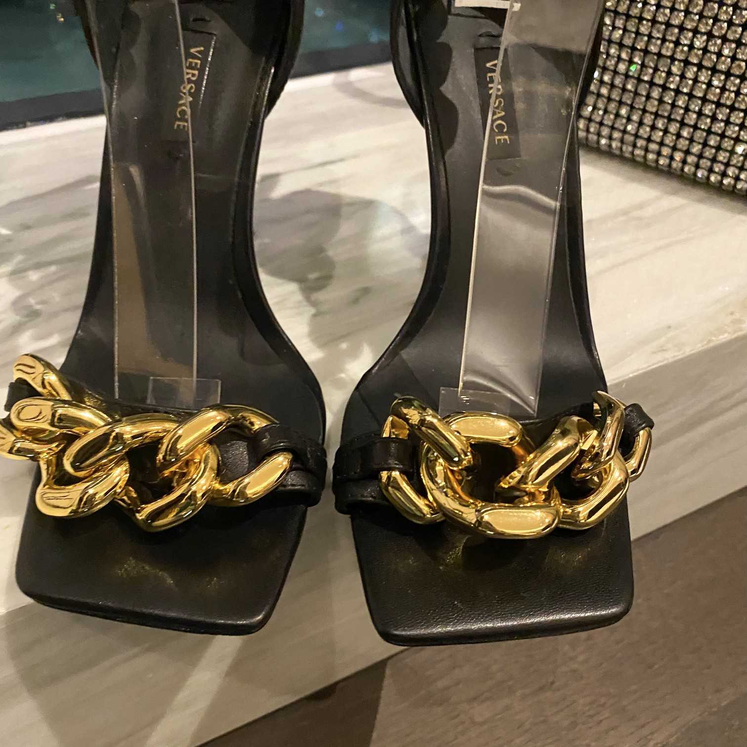 Versace Medusa Chain High Heel Sandals - DopestKickz