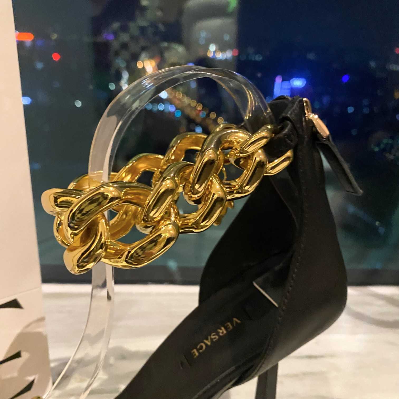 Versace Medusa Chain High Heel Sandals - DopestKickz