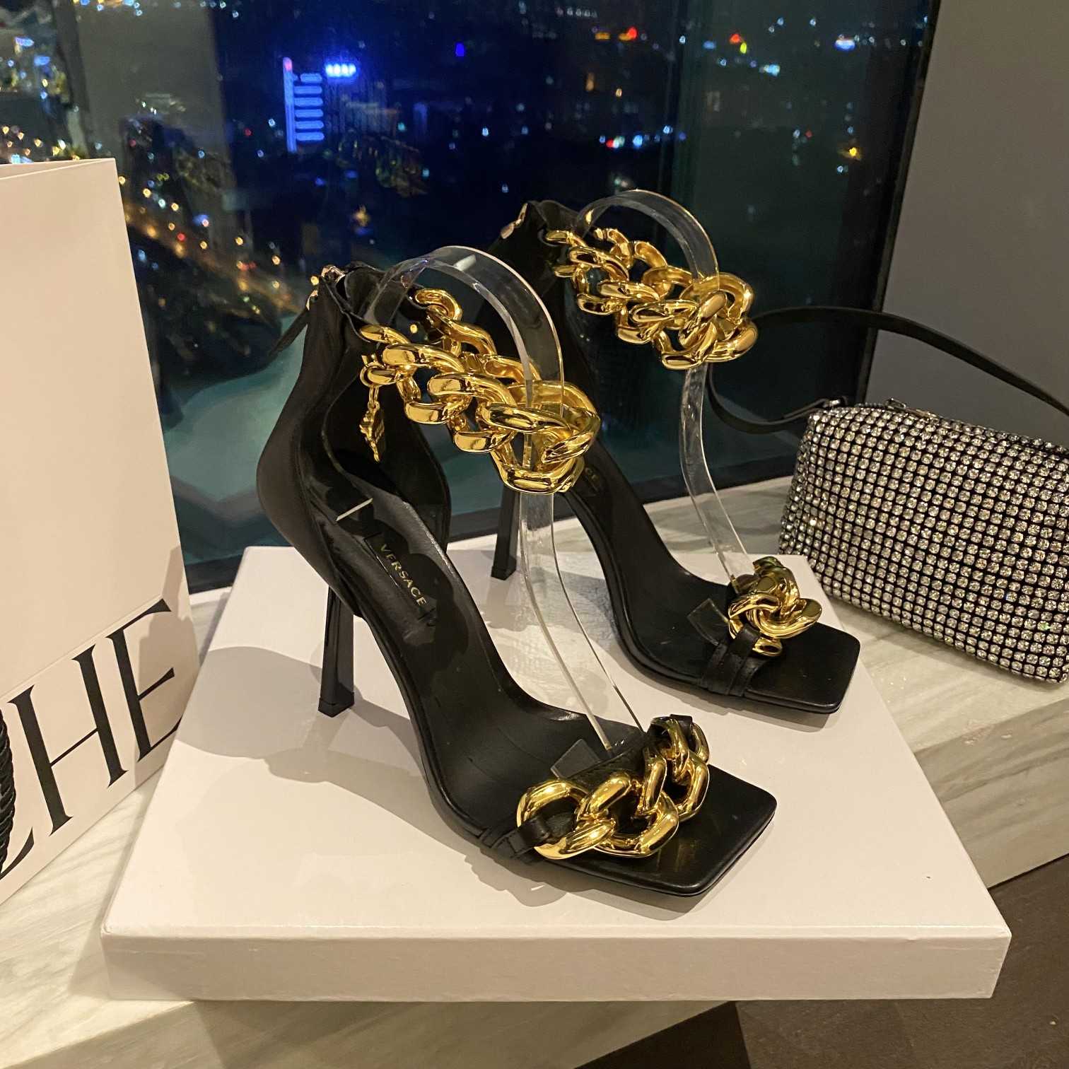 Versace Medusa Chain High Heel Sandals - DopestKickz