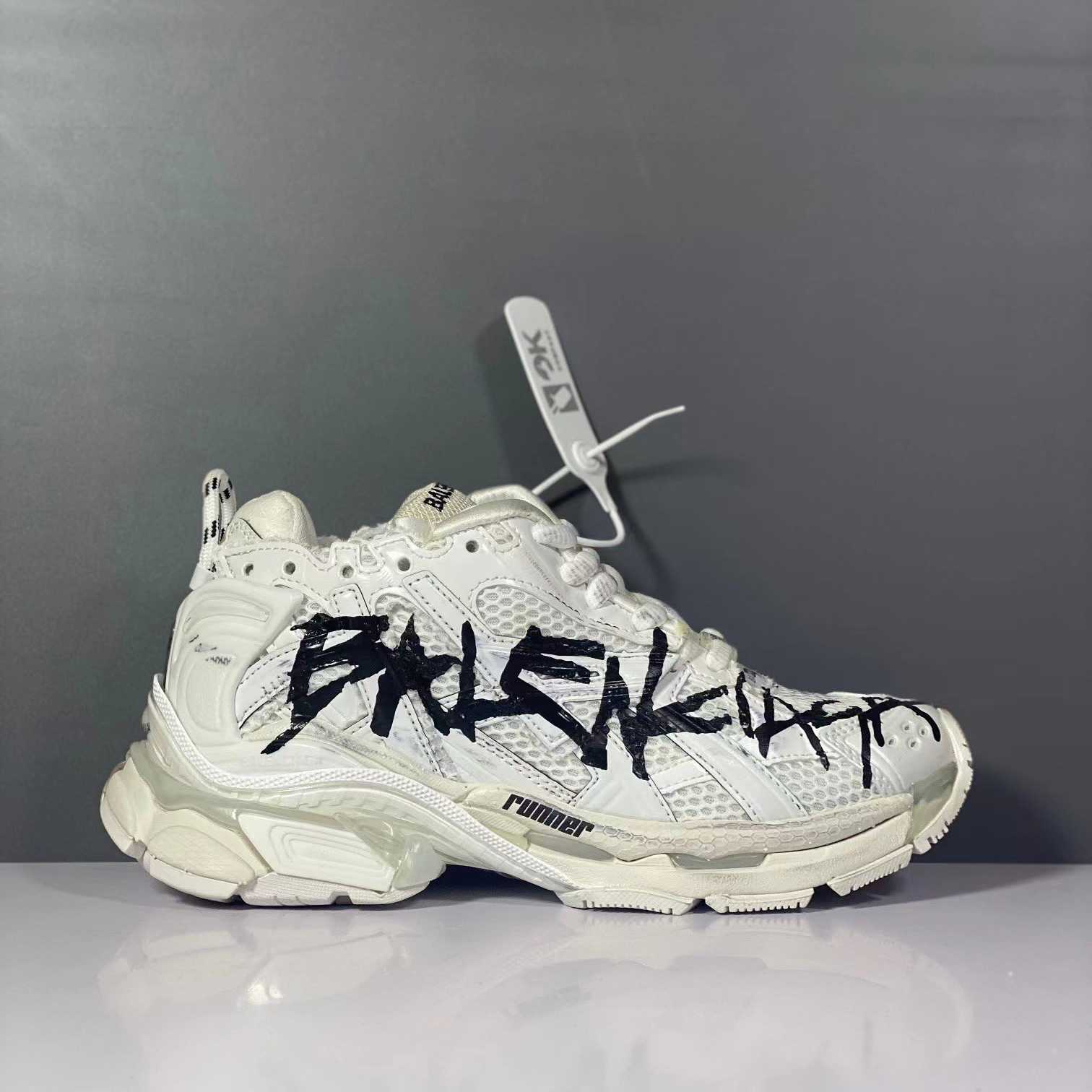 Balenciaga Runner Graffiti Sneaker In White - DopestKickz