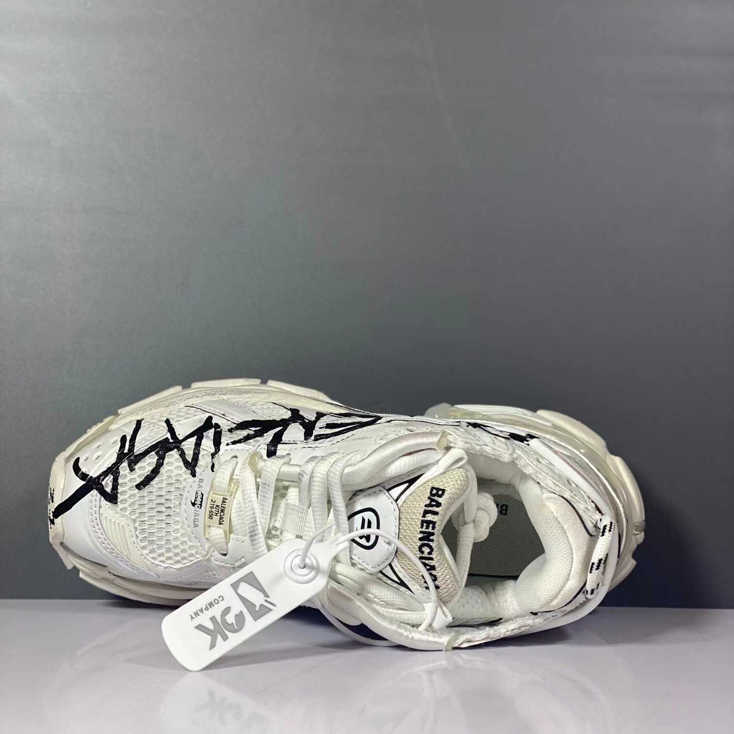 Balenciaga Runner Graffiti Sneaker In White - DopestKickz