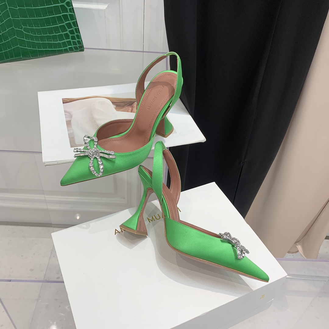 Amina Muaddi Leathre Heels - DopestKickz