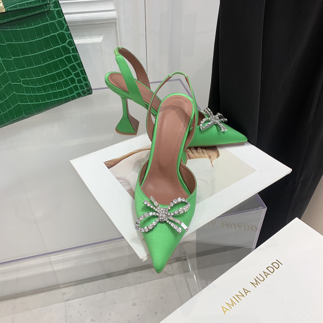 Amina Muaddi Leathre Heels - DopestKickz