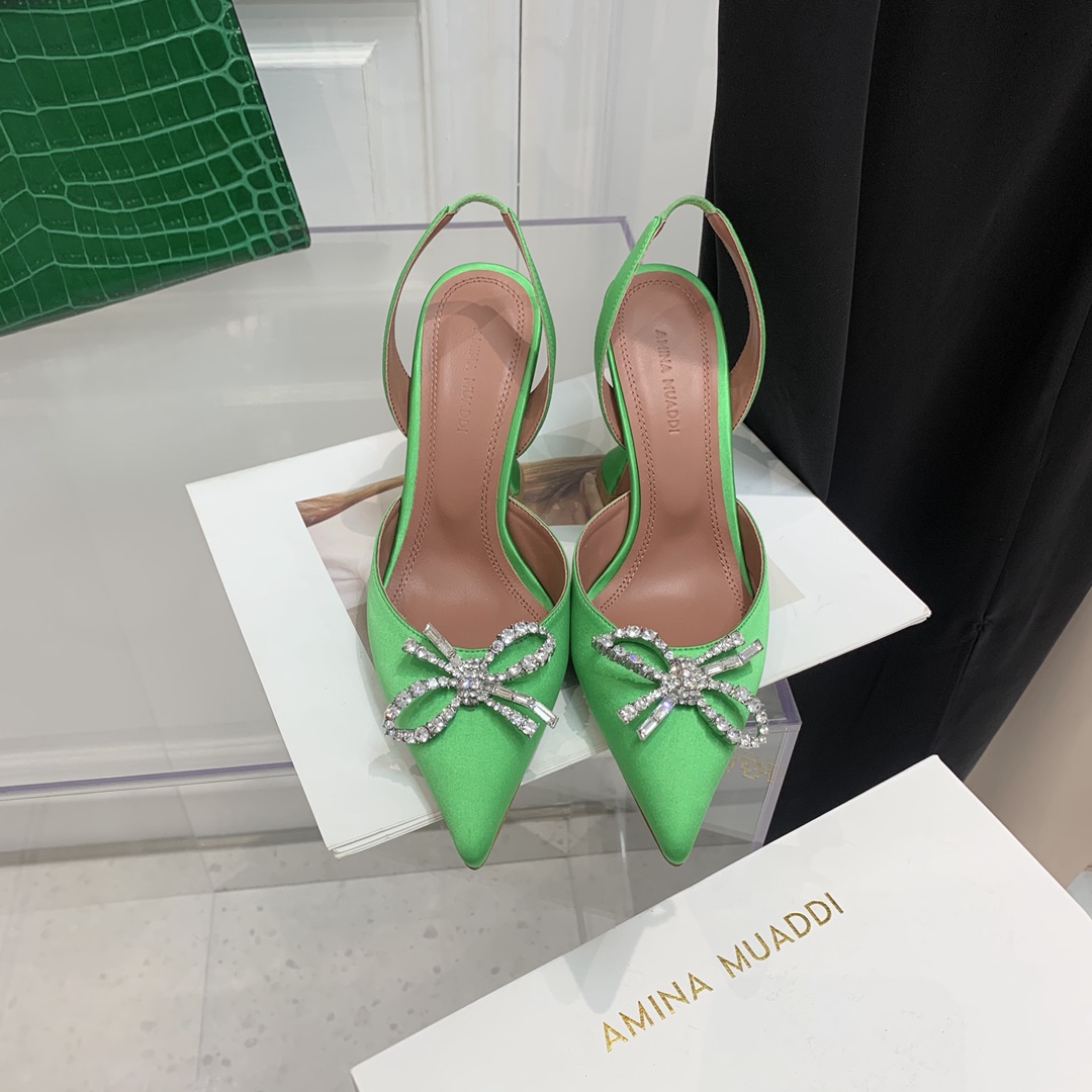 Amina Muaddi Leathre Heels - DopestKickz