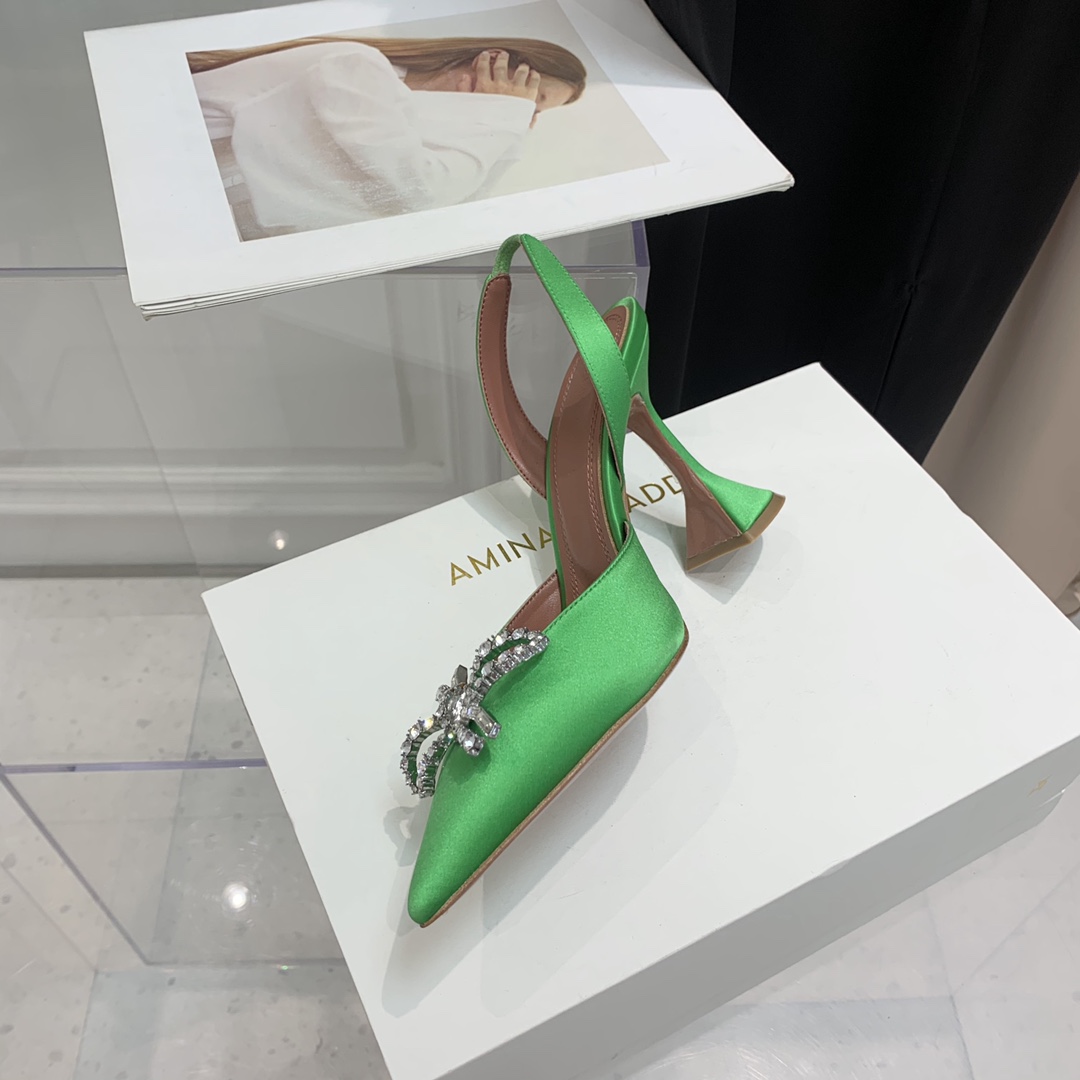 Amina Muaddi Leathre Heels - DopestKickz