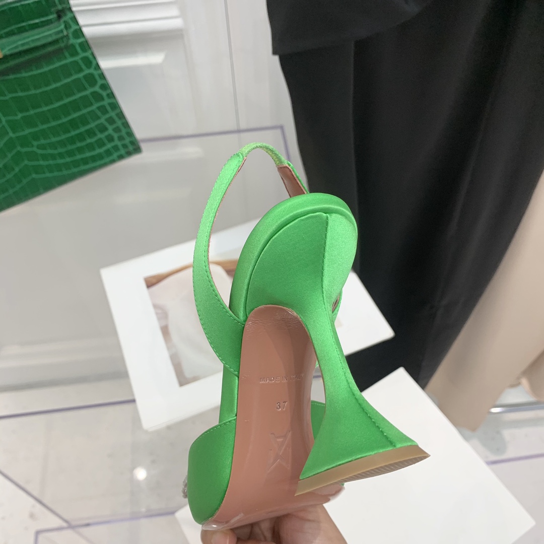 Amina Muaddi Leathre Heels - DopestKickz