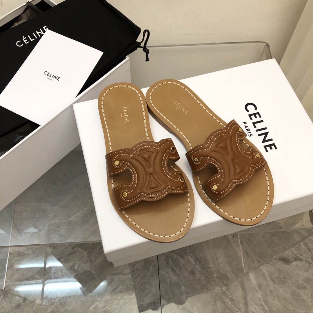 Celine Triomphe Mule In Calfskin - DopestKickz