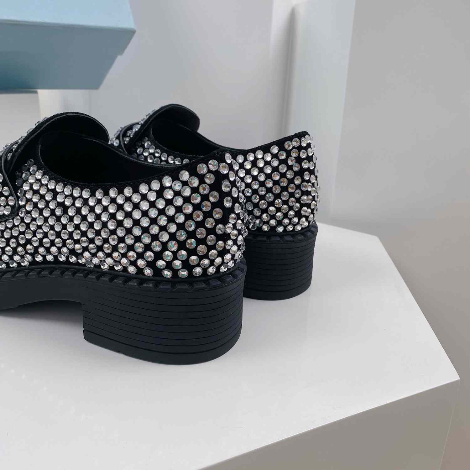 Prada Satin Loafers With Crystals - DopestKickz