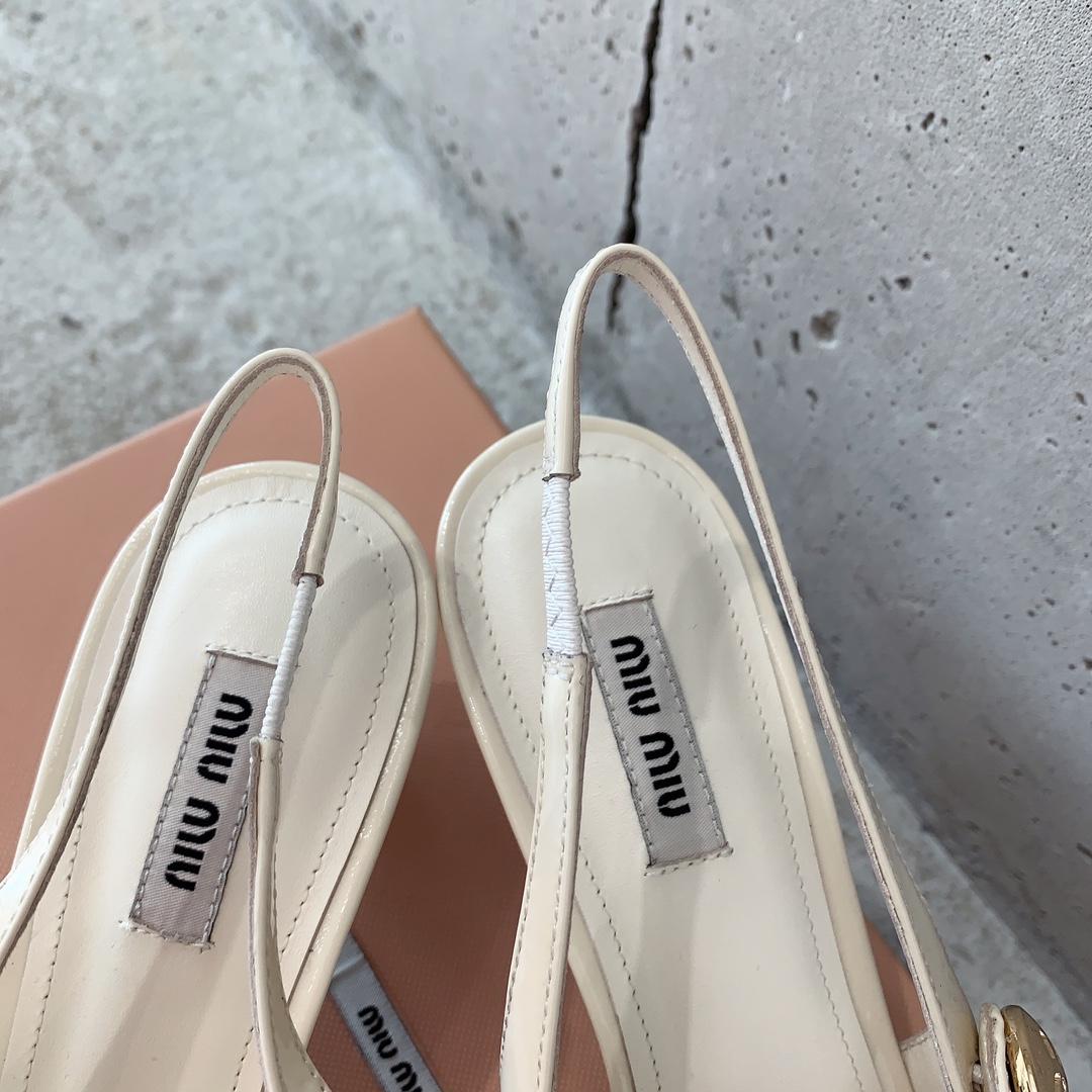 Miu Miu Patent Leather Slingback Pumps - DopestKickz