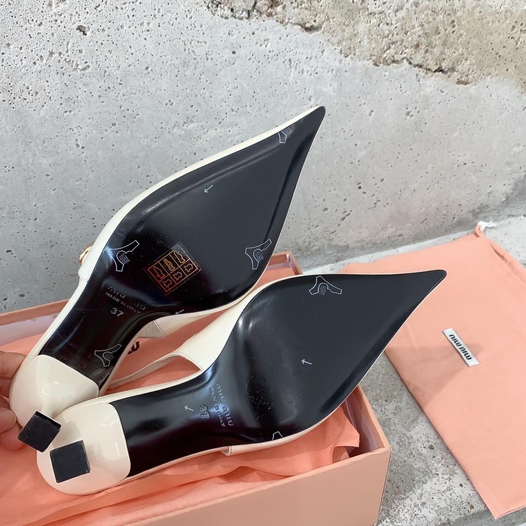 Miu Miu Patent Leather Slingback Pumps - DopestKickz