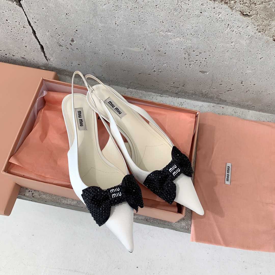 Miu Miu Satin Slingback Pumps - DopestKickz