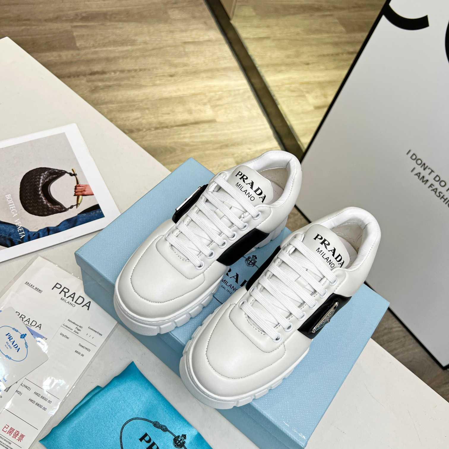 Prada Padded Nappa Leather Sneakers - DopestKickz