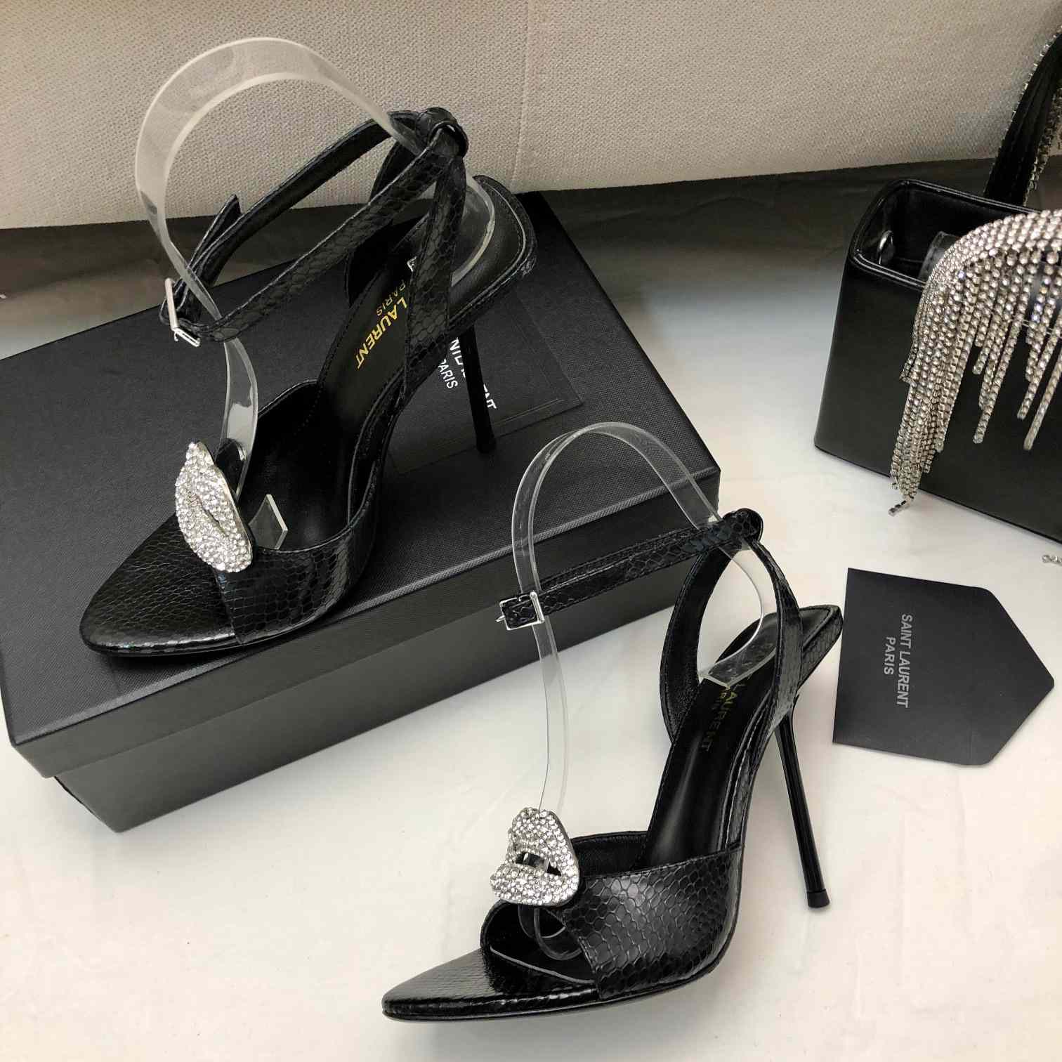 Saint Laurent Crystal-embellished Sandals - DopestKickz