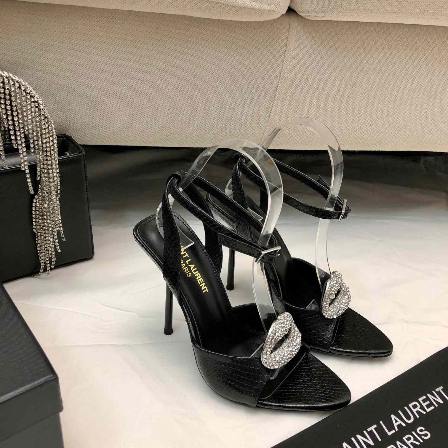 Saint Laurent Crystal-embellished Sandals - DopestKickz