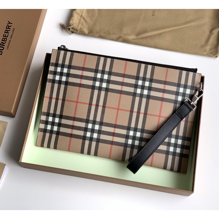 Burberry Vintage Check Canvas Zip Pouch(30cm*19.5cm) - DopestKickz