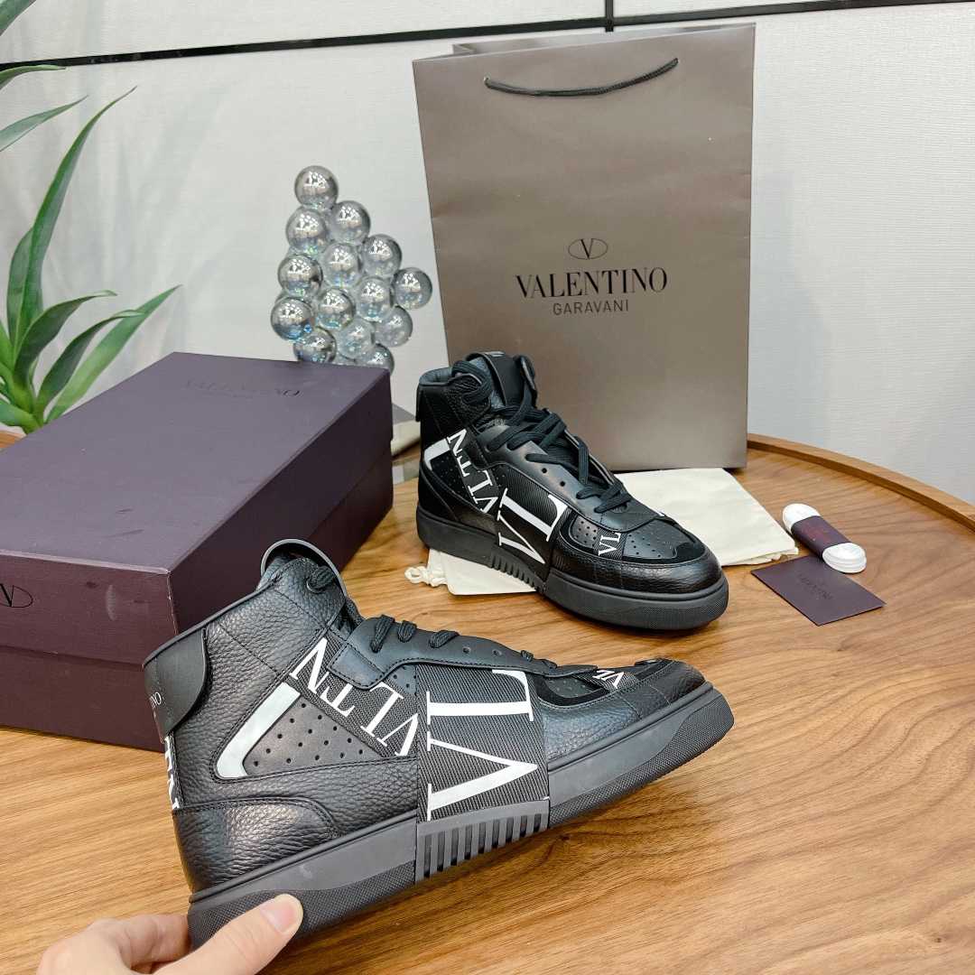 Valenti Mid-top Calfskin VL7N Sneaker With Bands - DopestKickz