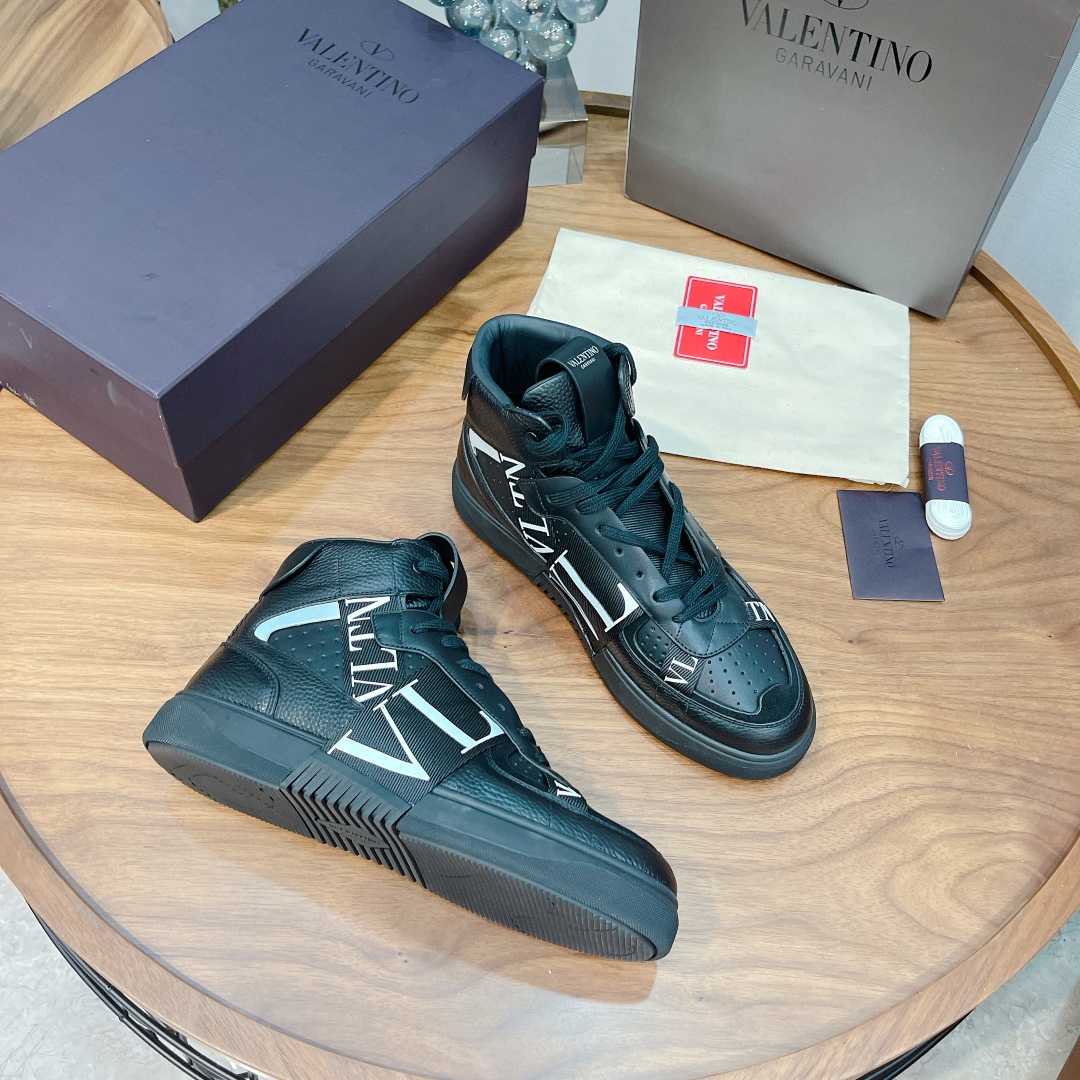 Valenti Mid-top Calfskin VL7N Sneaker With Bands - DopestKickz