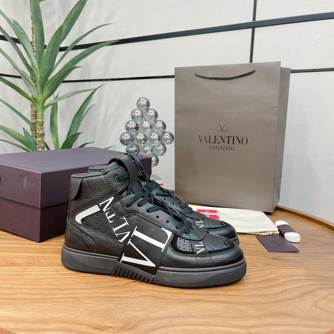 Valenti Mid-top Calfskin VL7N Sneaker With Bands - DopestKickz
