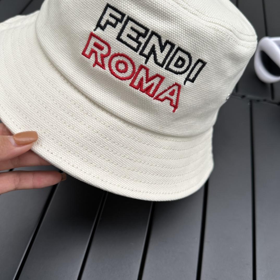 Fendi Lunar New Year Capsule White Fabric Bucket Hat - DopestKickz