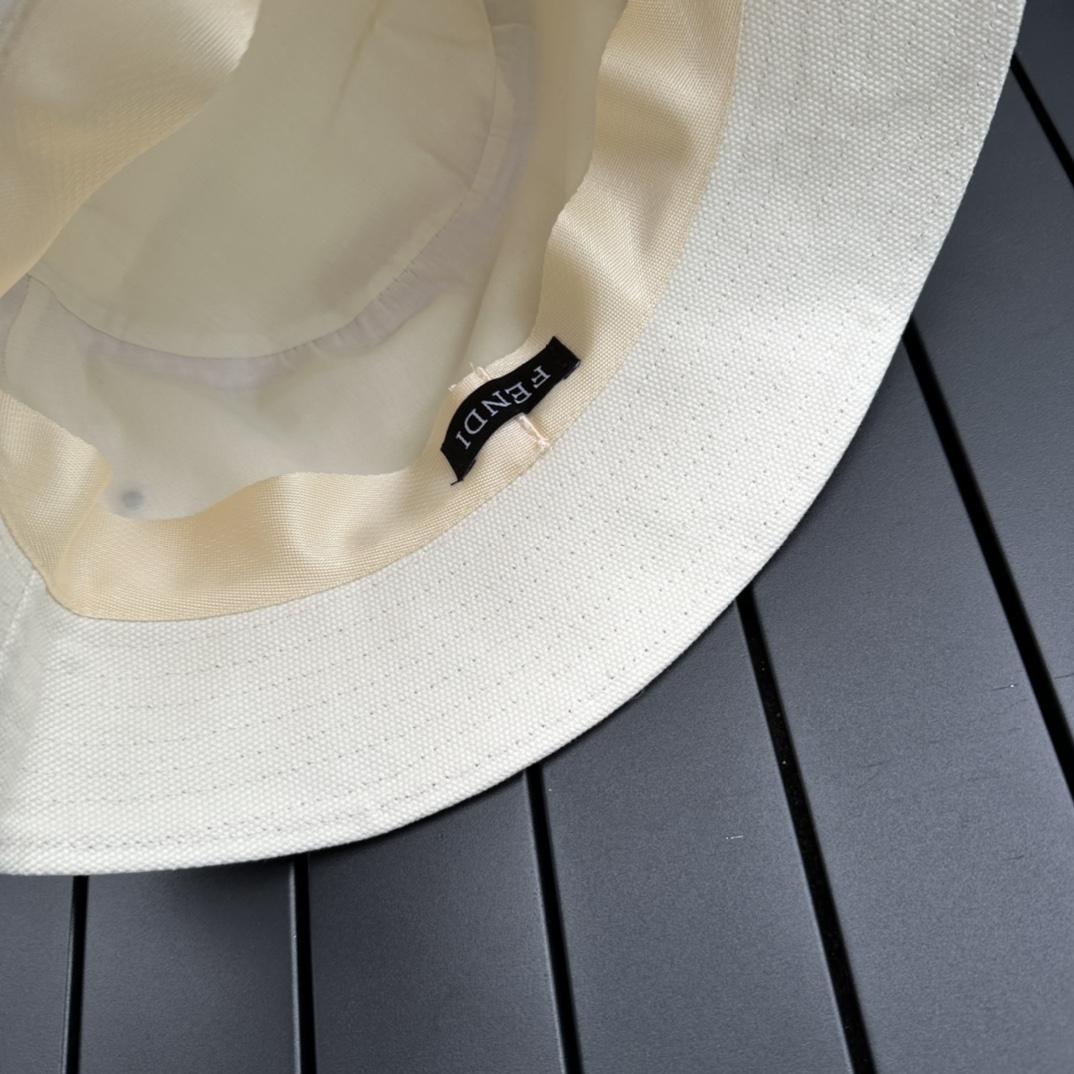 Fendi Lunar New Year Capsule White Fabric Bucket Hat - DopestKickz
