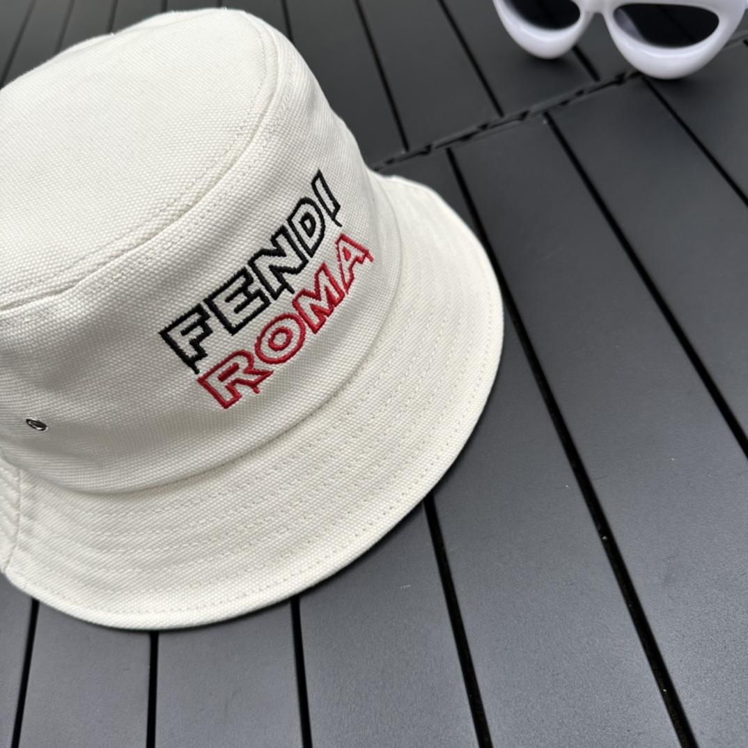 Fendi Lunar New Year Capsule White Fabric Bucket Hat - DopestKickz