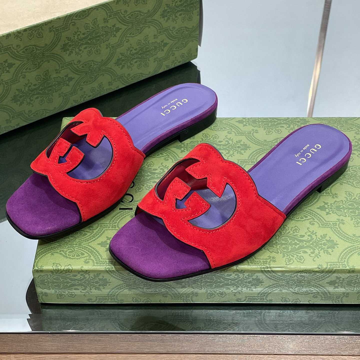 Gucci Women's Interlocking G Cut-out Slide Sandal - DopestKickz