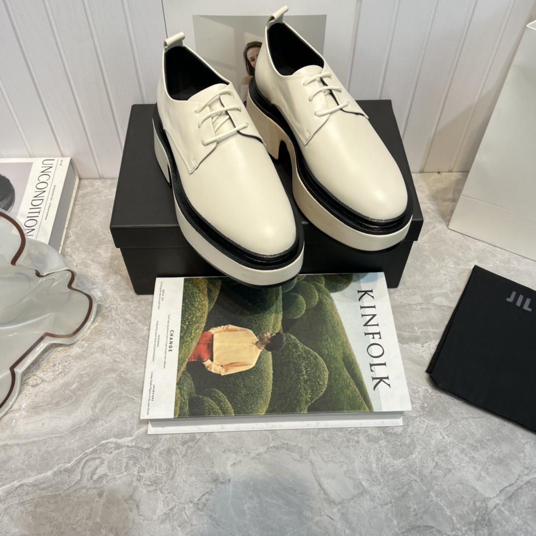 JIl Sander White Wedge Lace-Ups - DopestKickz