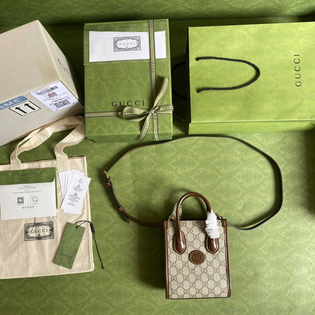 Gucci Mini Tote Bag With Interlocking G(16*20*7cm) - DopestKickz
