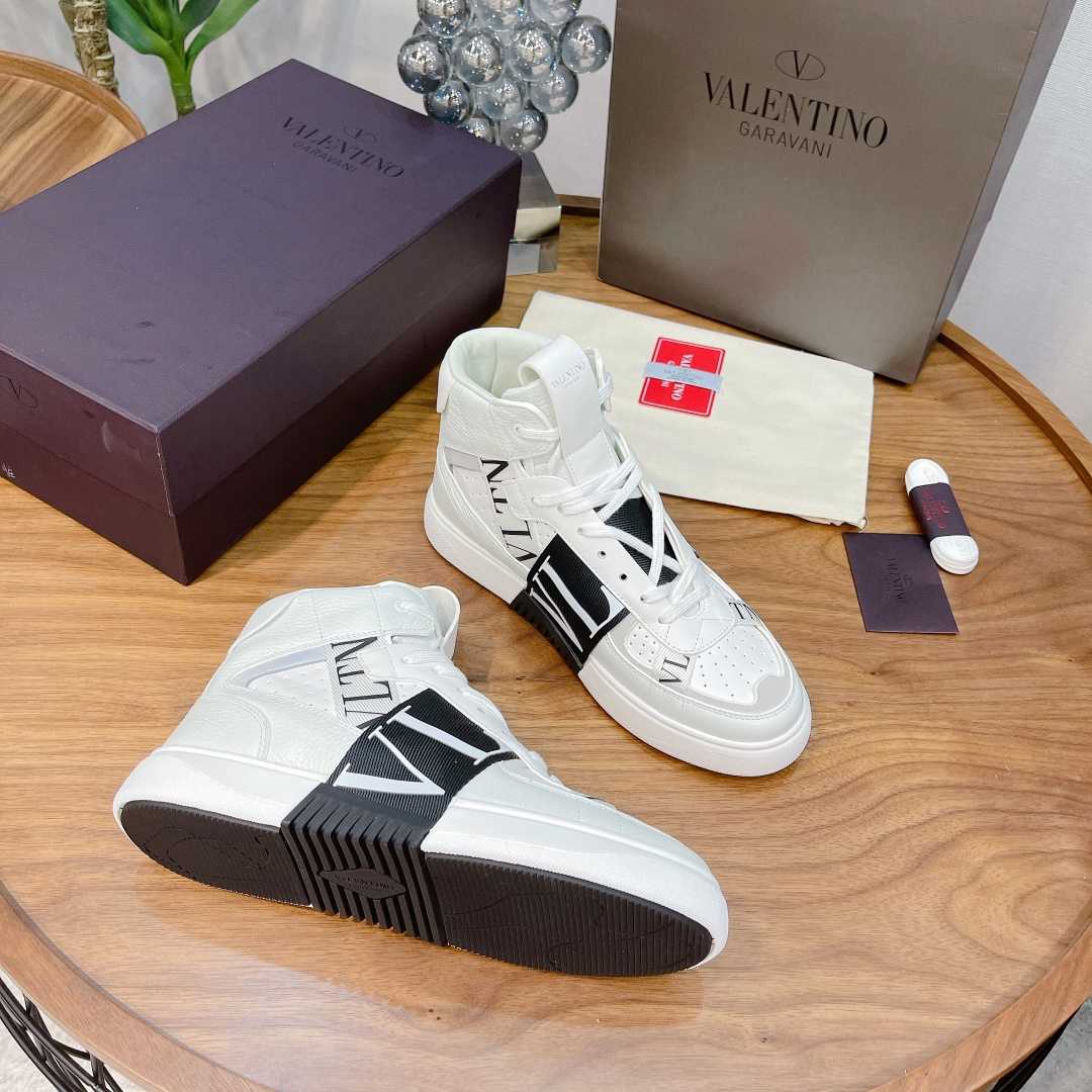 Valenti Mid-top Calfskin VL7N Sneaker With Bands - DopestKickz