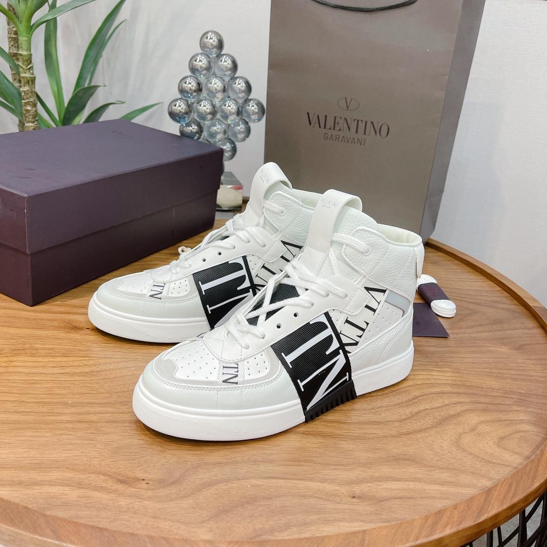 Valenti Mid-top Calfskin VL7N Sneaker With Bands - DopestKickz