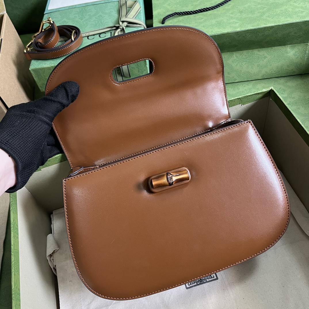 Gucci Bamboo 1947 Medium Top Handle Bag(26-17-9cm) - DopestKickz