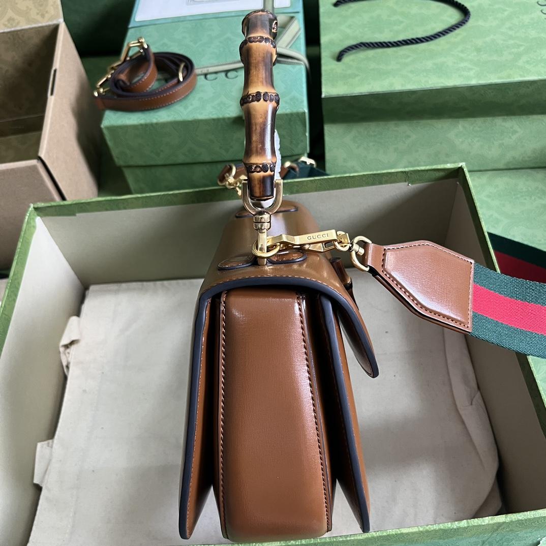 Gucci Bamboo 1947 Medium Top Handle Bag(26-17-9cm) - DopestKickz