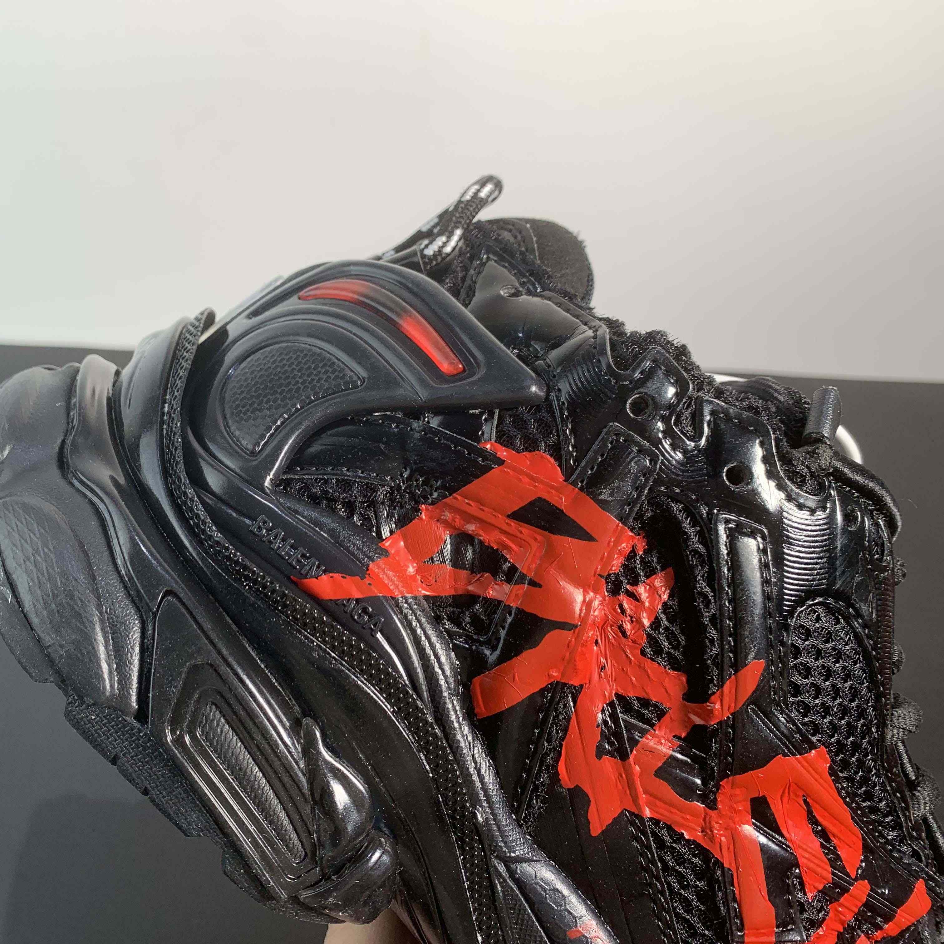 Balenciaga Runner Graffiti Sneaker In Black - DopestKickz
