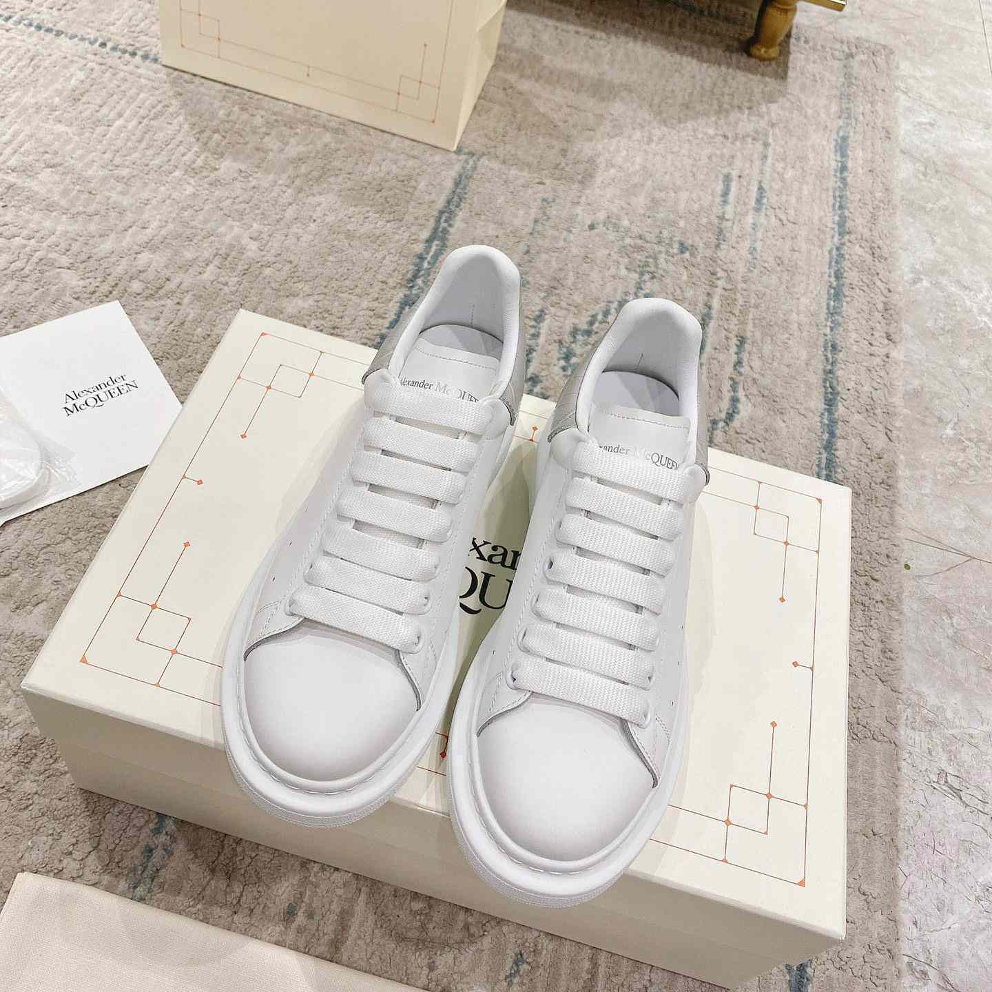 Alexander Mqueen Oversized Sneaker In White/Grey - DopestKickz