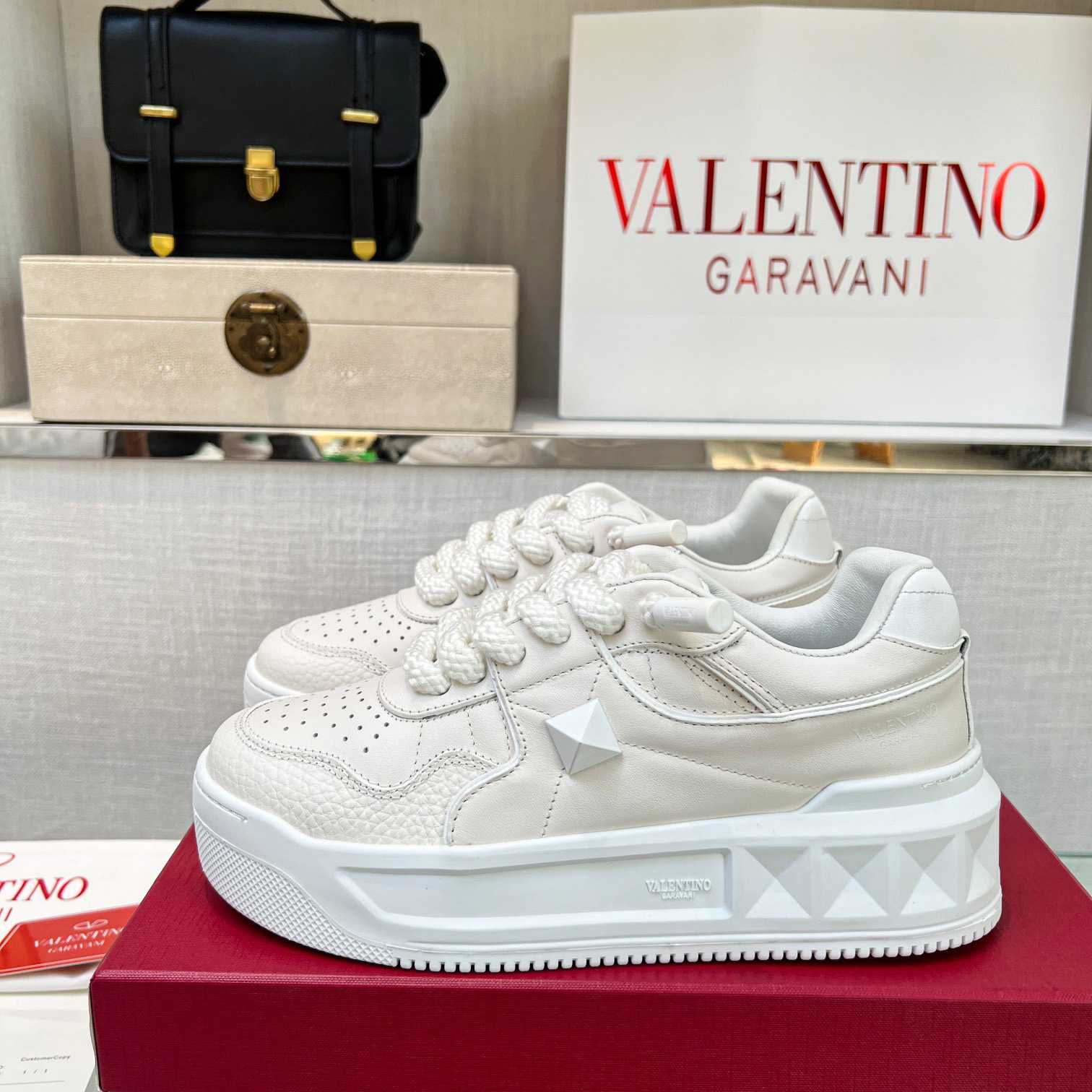 Valenti One Stud XL Nappa Leather Low-Top Sneaker - DopestKickz